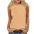 thumbnail image 1 of JUNWELL BLVB Summer Tank Tops for Women 2024 Crew Neck Sleeveless Casual Loose Solid Color Basic Tee Shirt, 1 of 4