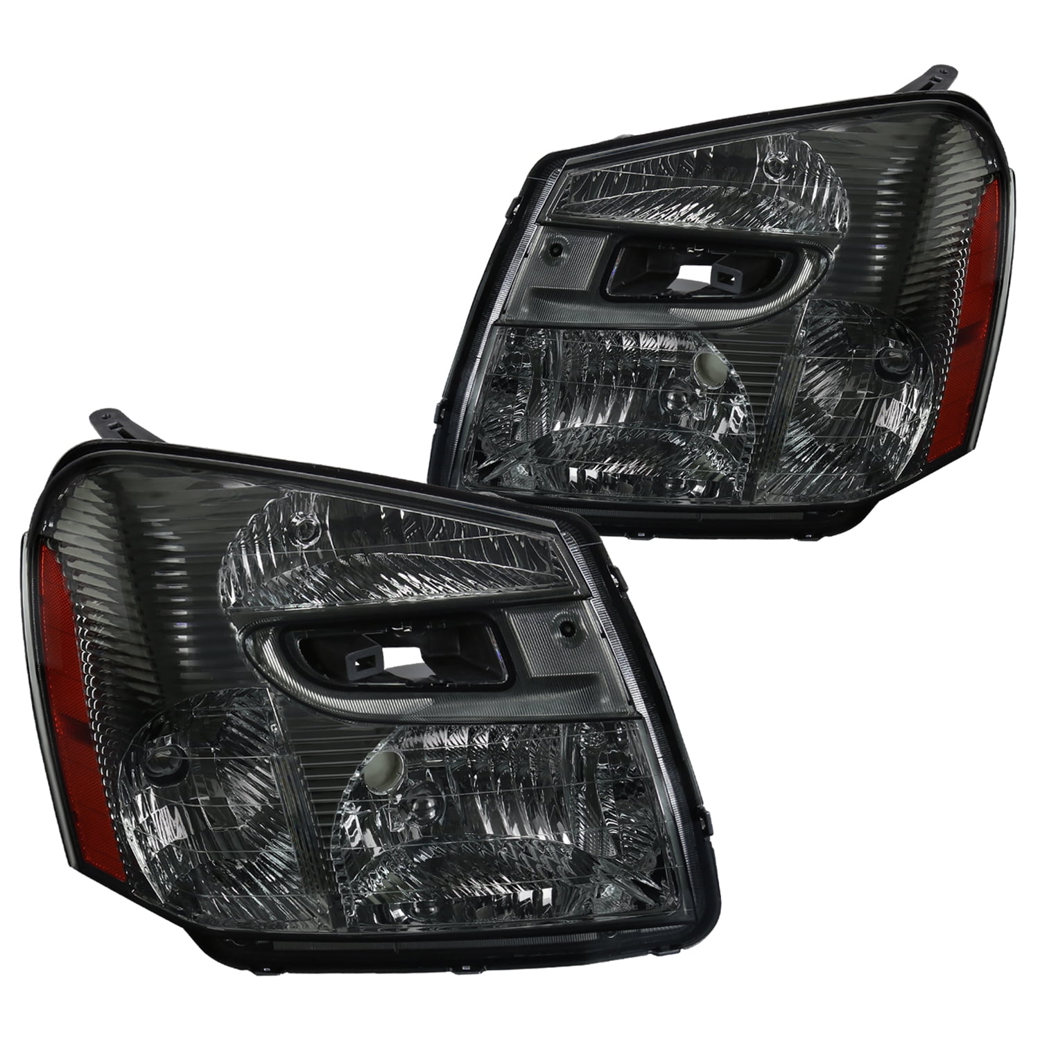 FOR 2005-2009 CHEVY EQUINOX BLACK REPLACEMENT HEADLIGHTS LAMPS W/LED SIGNAL DRL