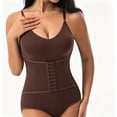 thumbnail image 2 of MaFYtyTPR Women's Shapewear Bodysuits Solid Color Buckle One-Piece Corsets Clothes Ladies Tummy Control Bodysuit Z-Coffee XXL, 2 of 6