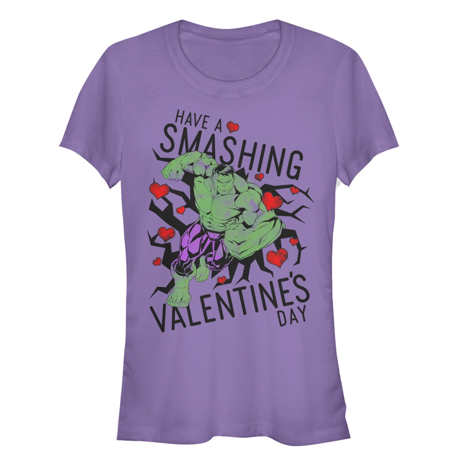 Marvel Juniors Valentines Day Hulk Heart Smash Cowl Neck Sweatshirt