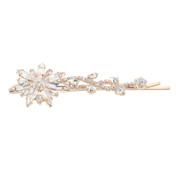 Minkissy Elegant Golden Rhinestone Hairpins for Wedding and Prom Updos Decorative Hair Clips