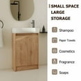 thumbnail image 2 of 23 inch Freestanding Bathroom Vanity with Sink, Modern Compact Vanity with Soft Close Doors, Small Space Bathroom Storage Cabinet, Imitative Oak, 2 of 8