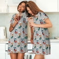 thumbnail image 4 of Fuzoiu Skiing penguin Print Women Nightgowns, Soft Comfy Lightweight Short Sleeves Sleepwear,Crew Neck Loungewear, 4 of 6