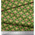 thumbnail image 2 of Soimoi Japan Crepe Satin Fabric Floral & Circle Geometric Print Fabric by Yard 42 Inch Wide, 2 of 3