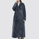 thumbnail image 5 of HongQid Womens Fleece Warm Robe: Cozy Flannel Long Zipper Bathrobe - Plush Winter Housecoat Nightgown, 5 of 7