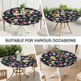 thumbnail image 7 of Round Tablecloth with Elastic Edge, Bright Daisy Floral Print for Home or Patio, Easy Care Fabric, Fits 44-52 Inch, 7 of 7