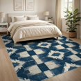 thumbnail image 3 of ODIKA 8'x10' Washable Area Rug Pvc Faded Bottom Symmetrical Shapes Edges Splicing Furnishing for King Size Bedroom Under Bed, Master Suite, Non-Shedding, Easy Care, 3 of 7
