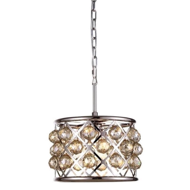 Elegant Lighting Madison 12" 3 Light Royal Crystal Pendant Lamp