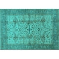 thumbnail image 1 of Ahgly Company Machine Washable Indoor Rectangle Oriental Turquoise Blue Industrial Area Rugs, 2' x 3', 1 of 4