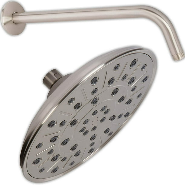 Rainfall Shower Head And Arm 8 Inch Large Luxury Rain Showerhead For High Flow Overhead Showers With 12 Stainless Steel 2 5 Gpm Brushed Nickel Com - 12 Inch Brushed Nickel Shower Arm Rainfall Shower Head And Arm 8 Inch Large Luxury Rain Showerhead For High Flow Overhead Showers With 12 Stainless Steel 2 5 Gpm Brushed Nickel Com - 12 Inch Brushed Nickel Shower Arm