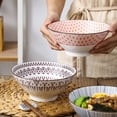 thumbnail image 4 of Tazón redondo de porcelana para ramen de sopa de ensalada, tazón de ramen apilable, tazón para servir, tazones de cerámica para microondas, resistente al calor y al frío, 30oz, 4 of 5