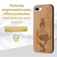 thumbnail image 2 of Case Yard Wooden Case Outside Soft TPU Silicone Slim Fit Shockproof Wood Phone Cover for Girls Boys Men and Women Supports Wireless Charging Mermaid on the Moon Design case for iPhone-8-Plus, 2 of 7