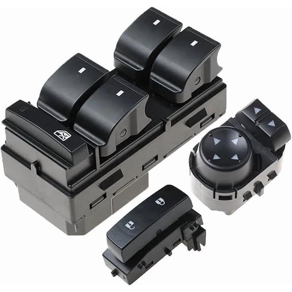 Power Window Control Switch Button & Front Driver Side Door Lock & Mirror Switch Compatible with 2007 2008 2009 2010 2011 2012 2013 Chevrolet Silverado/GMC Sierra 1500 2500HD 3500HD