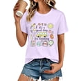 thumbnail image 2 of Endives Women's Short Sleeve T-shirt Plus Size Teacher Shirt Womens Graphic T Shirt Summer Tops Funny Print Crew Neck Casual Loose Cute T Shirts T Shirts for Women Purple XXXL, 2 of 7