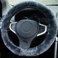 thumbnail image 4 of 7cm de Ancho Funda Elástica Protector de Volante de Coche Felpa Gris Oscuro Unique Bargains Cubierta para el volante, 4 of 4