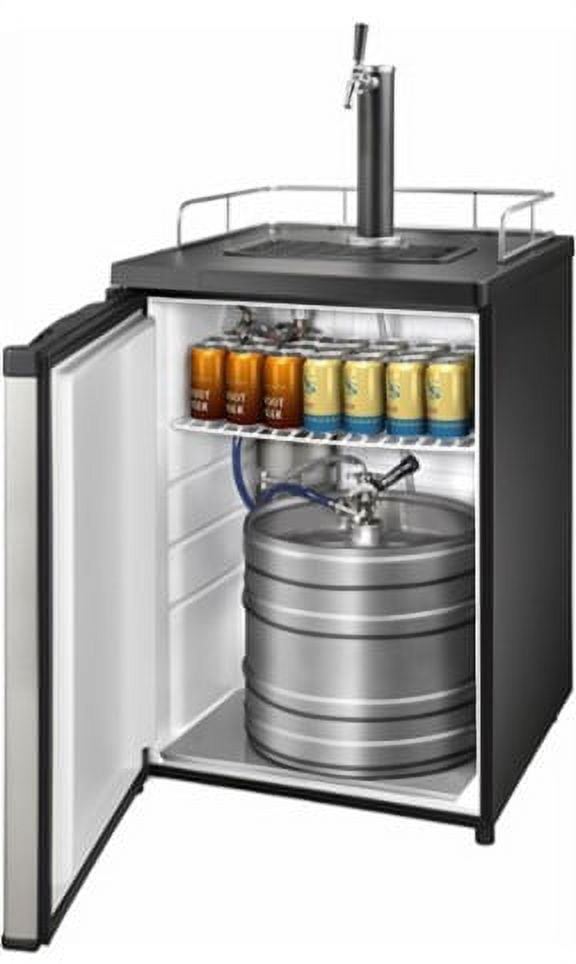HomeCraft BK49BS 4.9 Cu. Ft. Black Stainless Steel Full-Size Kegorator Draft Beer Dispenser & Beer Cooler