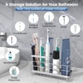 thumbnail image 3 of Luxspire Toothbrush Holders, 6 Slots Stainless Steel Tooth Brush Holder with Drainage, Toothbrush Holder for Bathroom Countertop & Kitchen Sink, Bathroom Accessories, Silver, 3 of 7