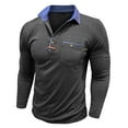 thumbnail image 5 of Kukoosong Men's Long Sleeve Polo Shirts Casual Solid Color Collared Golf T-Shirts Fall Fashion Athletic Tops, 5 of 6
