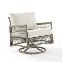 Crosley Furniture Thatcher Swivel Rocker Outdoor Chair, Wicker Patio Chairs for Porch, Deck, Balcony