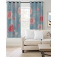 thumbnail image 2 of Pink Spring Flowers Blackout Curtains for Bedroom Living Room Darkening Curtains 54 Inch Long Blue Beige Retro Country Botanical Short Curtain for Small Window Treatment Grommet Drapes 42"x54"x2, 2 of 9