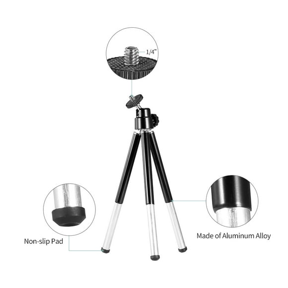 Trépied Portable Mini Webcam Trépied pour Téléphone Intelligent Léger Flexible Support de Caméra Web Support de Bureau Support de Téléphone Support de Table
