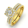 thumbnail image 2 of Certified 1.50ctw Diamond Halo Engagement Ring Bridal Set in 10k Yellow Gold (G-H, I2-I3), 2 of 5