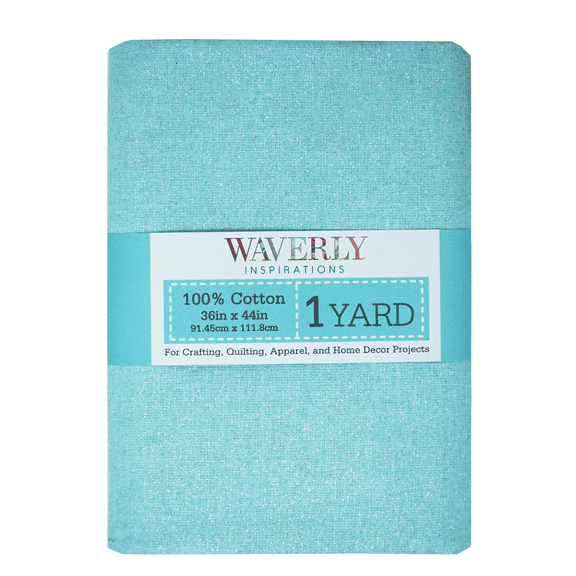 Waverly Inspirations 1 Yard Cut 100% Cotton Prints Fabric Glitter Aqua 44" Wide for Quilting & Sewing