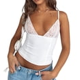 thumbnail image 4 of Women Y2K Lace Trim Cami Crop Tops Sexy Spaghetti Strap Camisole Slim Fit Shirt Sleeveless Backless Going Out Tank Top, 4 of 7