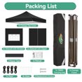 thumbnail image 5 of SANOPY 10x10 Heavy Duty Pop Up Canopy Tent with 4 Sidewalls, Commercial Instant Waterproof Canopy Tent, UV 50+, Upgraded Thickened Hexagonal Legs, Black, 5 of 8
