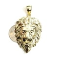 thumbnail image 6 of 10k yellow Gold lion head face Leo zodiac Pendant charm fine gift jewelry 10.3g, 6 of 12