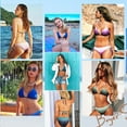 thumbnail image 3 of Asoul Women's Halter String Grandient Bikini Sets Two Piece Triangle Swimsuits Sexy High Cut Bathing Suits, 3 of 10