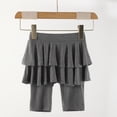 thumbnail image 4 of EnJoCho Girls Ruffle Skirt Attached Leggings Pantskirt Skinny Stretch Five Length Skirted Pants Bottoms 4-12 Years Playwear Casual Cute Toddler, 4 of 5