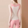 thumbnail image 3 of RXIRUCGD Hauts Sans Manches Thermiques en Peluche Color Block pour Femmes (Rose, Taille : m), 3 of 7