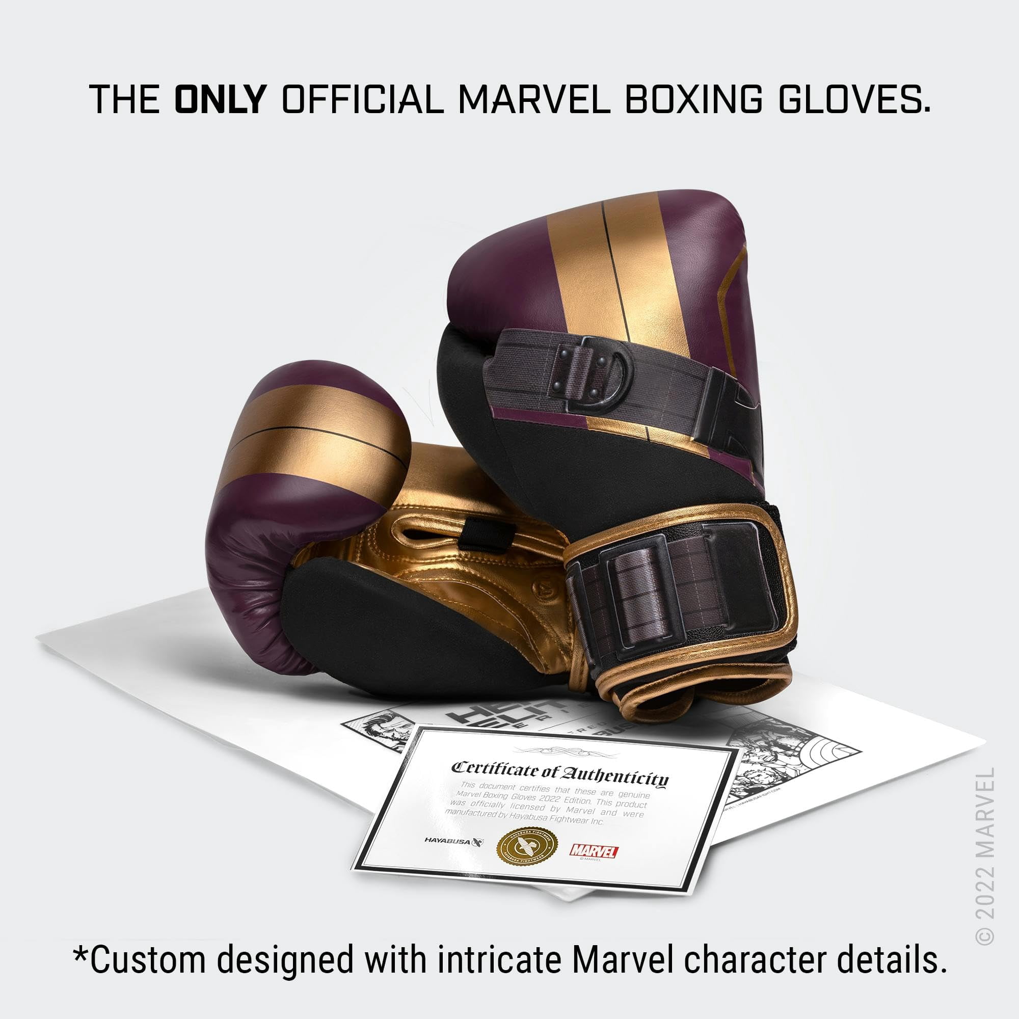 Hayabusa Marvel Hero Elite Boxing Gloves for Men and Women - Batroc, 12oz