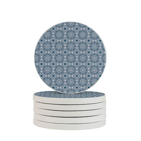 

Circular Drink Coasters Set Arabesque Pattern Beautiful Home Decor Diatomite Heat-Resistant Diatomite Protect Table Countertop