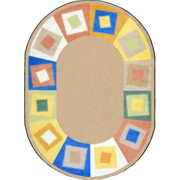 Kid Essentials Off Balance Oval Teen Area Rugs  02 Softs - 5 ft. 4 in. x 7 ft. 8 in.