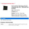 thumbnail image 2 of Front Left Driver Side Bumper Bracket - Compatible with 1992 - 1998 Ford E-350 Econoline 1993 1994 1995 1996 1997, 2 of 2