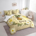 thumbnail image 3 of Manfei Sweet Bee Honey 7-Piece Twin Bedding Sets,Cute Daisy Flower Bedding Comforter Set,Rustic Floral Sheet Sets For Kids Teens,Microfiber Bedroom Decor Reversible, 3 of 8
