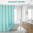 thumbnail image 5 of REGALWOVEN Plaid Textured Shower Curtain Sets, Modern Weighted Bath Curtain with 12 Hooks for Bathroom, Hotel Decor Light Blue 71"W x 71"L, 5 of 7