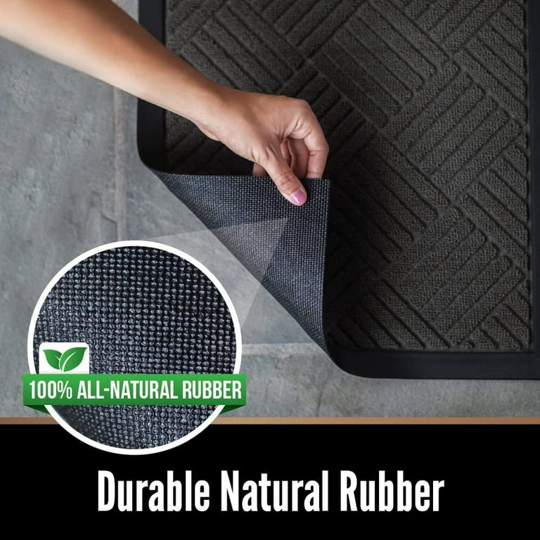 Gorilla Grip Original Durable Natural Rubber Door Mat, 47x35, Heavy Duty Doormat for Indoor Outdoor, Waterproof, Easy Clean, Low-Profile Rug Mats for