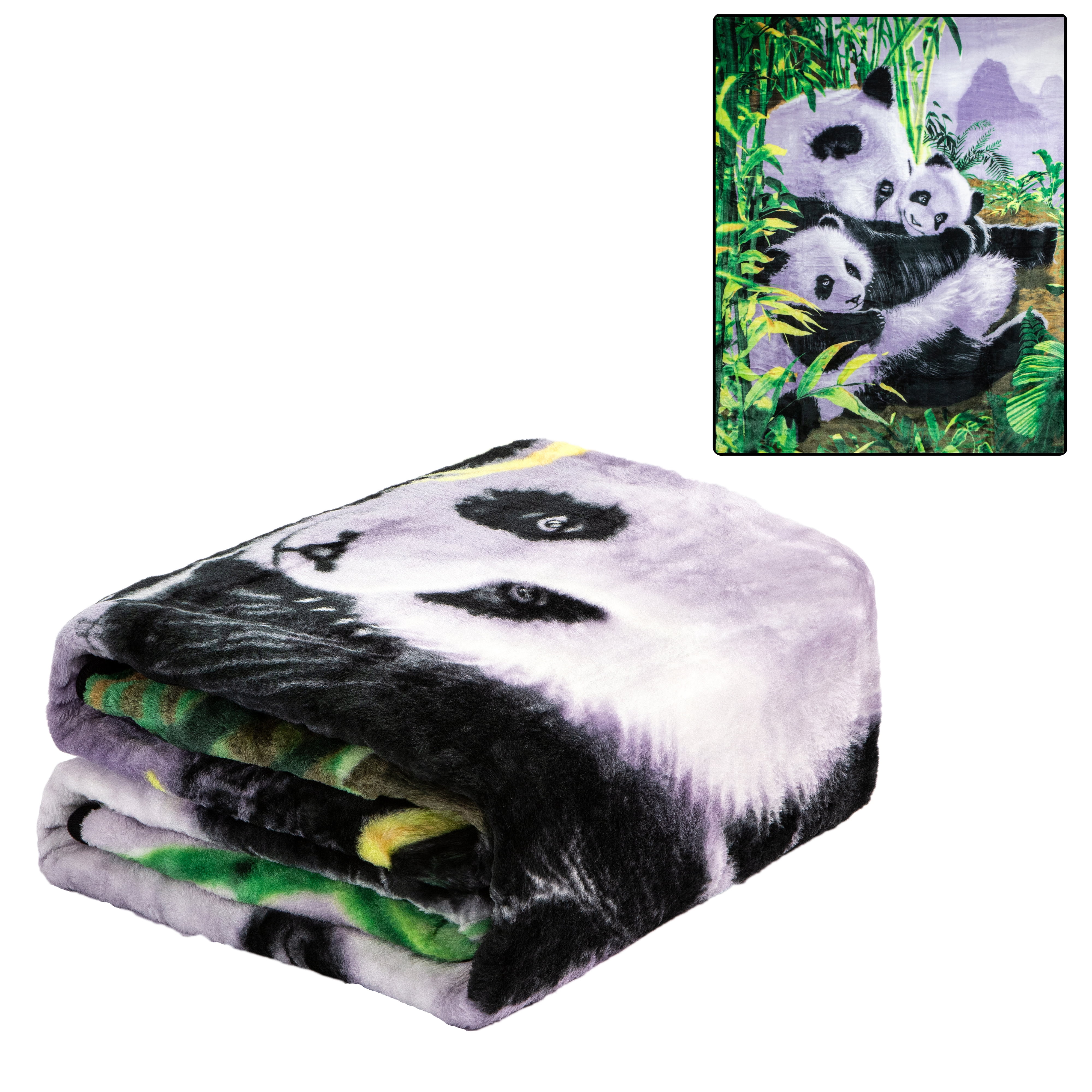 Plush Throw Blanket Panda Retreat QUEEN BED 79""x 95"" Special