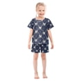 thumbnail image 3 of Bowknots and Pearls Pajamas Set Short Sleeves Sleepwear Top with Shorts Loose Fit Lounge Wear Unisex 6Y, 3 of 7
