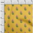 thumbnail image 1 of oneOone Viscose Jersey Yellow Fabric Stripe & Floral Block Dress Material Fabric Print Fabric By The Yard 60 Inch Wide, 1 of 5