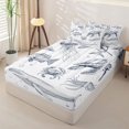thumbnail image 2 of jejeloiu Sea Animal Sketch Zipper Twin Comforter Sets with Fitted Sheet and 2 Pillowcases Kids,Ocean Animal Seahorse Jellyfish Zipper Bedding Set,Reversible,4-Piece, 2 of 7