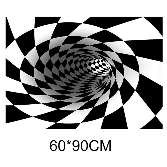 CAROOTU Vortex Illusion Rug 3D Trap Effect Printing Carpet Bedroom Living Room Study Room Floor Mat