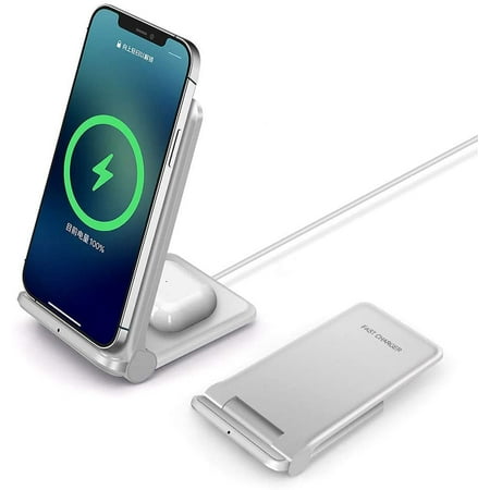 25W Wireless Charger,Foldable 2 in 1 Wireless Charging Station for