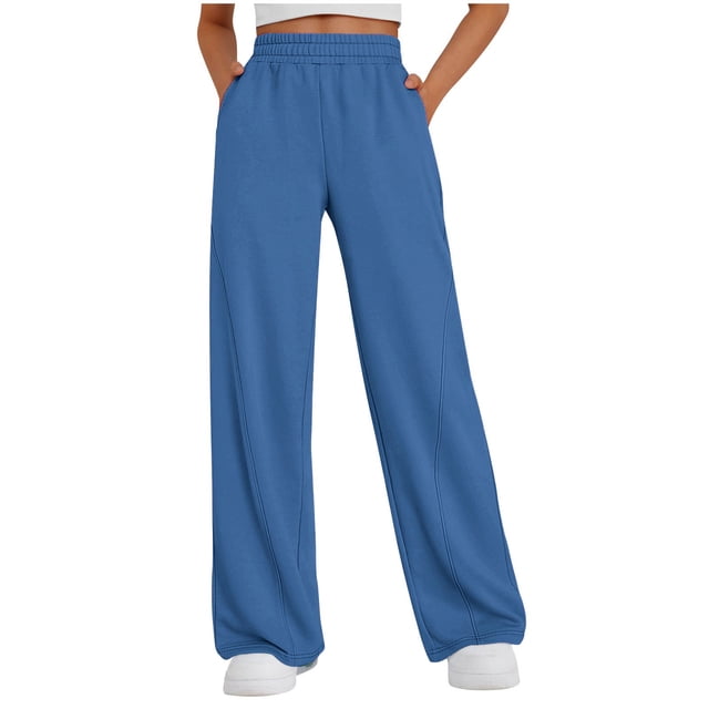 WILLBEST Pantalones Casuales para Mujer - Pantalones de Bolsillo con Cintura Elástica a Cuadros Sólidos de Moda para Comodidad y Estilo Diario - Ropa de Mujer para Salidas Informales Y Extra Grande