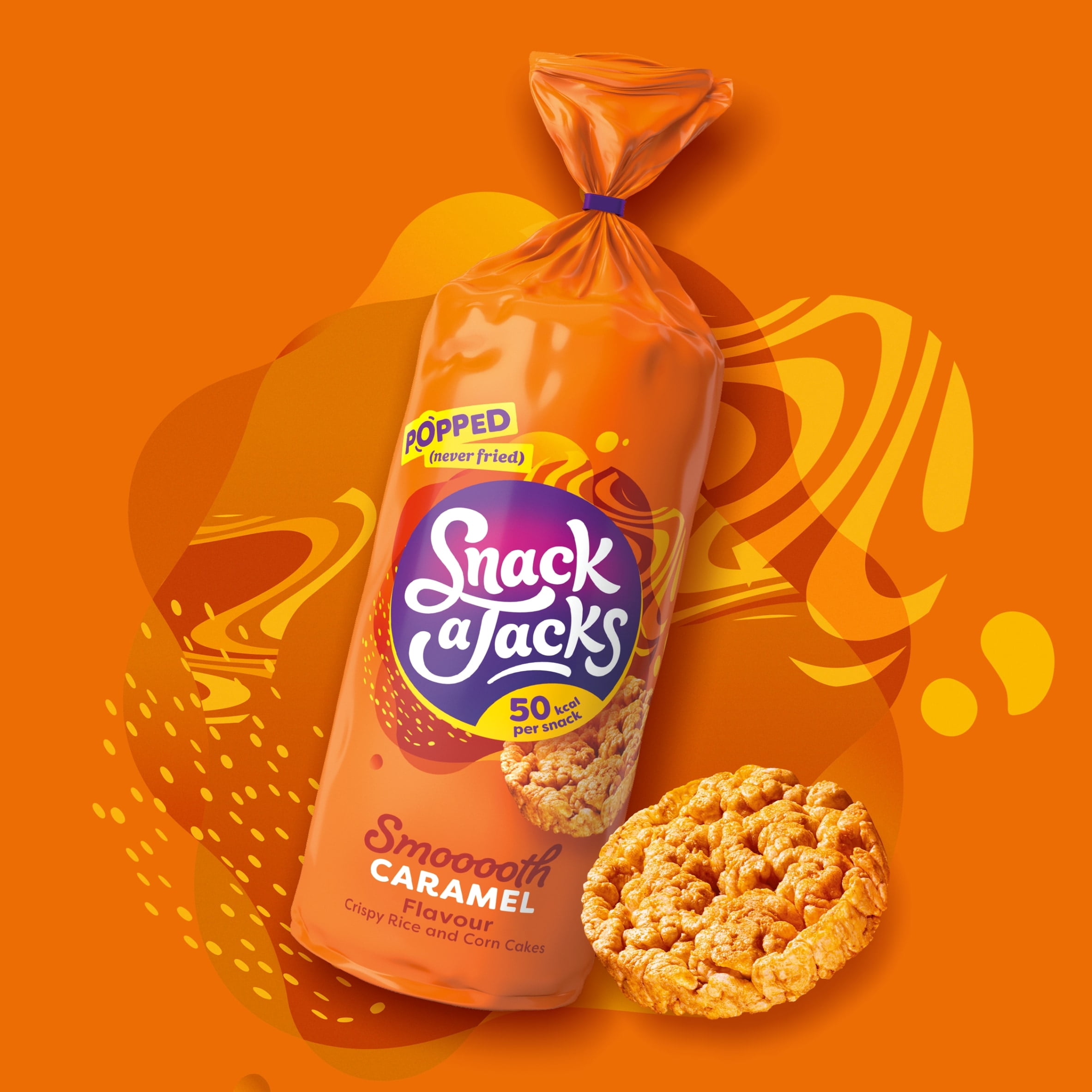Snack a Jacks Caramel Jumbo Rice Cakes 159g, Imported from Britain