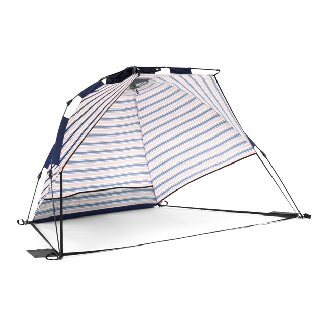 SlumberTrek Adventure 2 Portable Pop Up Outdoor Beach Sun Shelter Tent, Blue/Red