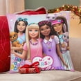 thumbnail image 4 of Barbie Fundas de almohada de terciopelo con tema, regalos de funda de almohada, decoración para el hogar, cojín de lanzar, regalo de cumpleaños para fans y parejas. 60cm x 60cm., 4 of 6
